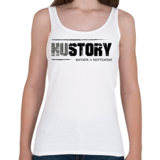 PRINTFASHION HUstory (black) - Női atléta - Fehér női trikó