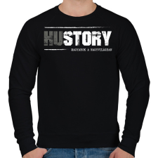 PRINTFASHION HUstory (white) - Férfi pulóver - Fekete férfi pulóver, kardigán