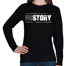 PRINTFASHION HUstory (white) - Női pulóver - Fekete női pulóver, kardigán