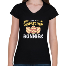 PRINTFASHION husvét10 - Női V-nyakú póló - Fekete női póló