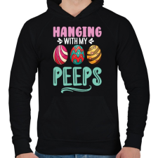 PRINTFASHION husvét13 - Férfi kapucnis pulóver - Fekete férfi pulóver, kardigán
