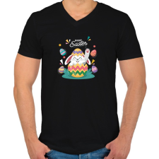 PRINTFASHION husvét20 - Férfi V-nyakú póló - Fekete férfi póló