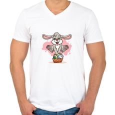 PRINTFASHION husvét21 - Férfi V-nyakú póló - Fehér