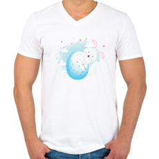 PRINTFASHION husvét27 - Férfi V-nyakú póló - Fehér