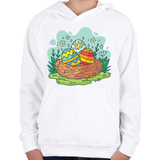 PRINTFASHION husvét28 - Gyerek kapucnis pulóver - Fehér
