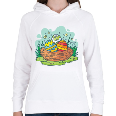 PRINTFASHION husvét28 - Női kapucnis pulóver - Fehér