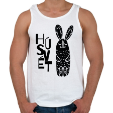 PRINTFASHION Húsvét - Fekete nyúl - Férfi atléta - Fehér atléta, trikó