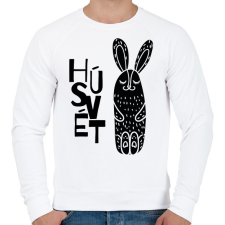 PRINTFASHION Húsvét - Fekete nyúl - Férfi pulóver - Fehér férfi pulóver, kardigán