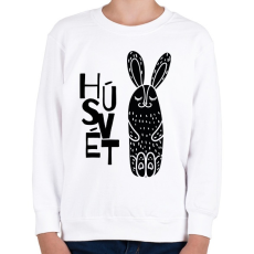 PRINTFASHION Húsvét - Fekete nyúl - Gyerek pulóver - Fehér