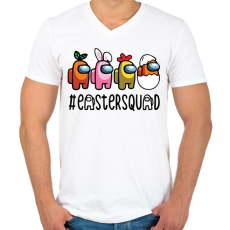 PRINTFASHION Húsvéti Among Us csapat - Férfi V-nyakú póló - Fehér