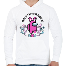 PRINTFASHION Húsvéti Among Us - Férfi kapucnis pulóver - Fehér