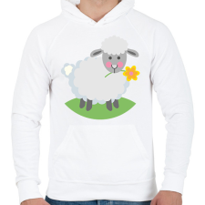 PRINTFASHION Húsvéti bárány - Férfi kapucnis pulóver - Fehér férfi pulóver, kardigán