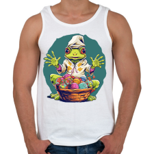 PRINTFASHION Húsvéti béka kosárnyi tojással - Férfi atléta - Fehér atléta, trikó