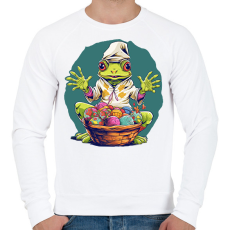 PRINTFASHION Húsvéti béka kosárnyi tojással - Férfi pulóver - Fehér