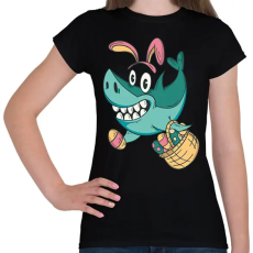 PRINTFASHION Húsvéti cápa - Női póló - Fekete