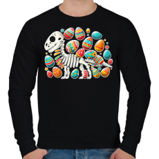 PRINTFASHION Húsvéti dínó - Férfi pulóver - Fekete