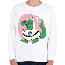 PRINTFASHION Húsvéti dínó - Gyerek pulóver - Fehér