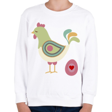 PRINTFASHION Húsvéti kakas - Gyerek pulóver - Fehér