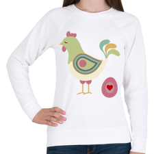 PRINTFASHION Húsvéti kakas - Női pulóver - Fehér női pulóver, kardigán