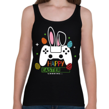 PRINTFASHION Húsvéti konzol - Női atléta - Fekete női trikó