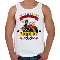 PRINTFASHION Húsvéti motoros póló - Férfi atléta - Fehér