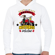 PRINTFASHION Húsvéti motoros póló - Férfi kapucnis pulóver - Fehér férfi póló