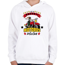 PRINTFASHION Húsvéti motoros póló - Gyerek kapucnis pulóver - Fehér gyerek póló