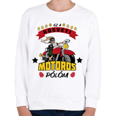 PRINTFASHION Húsvéti motoros póló - Gyerek pulóver - Fehér