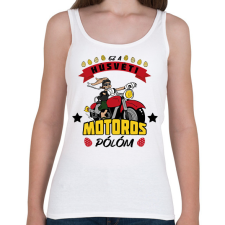 PRINTFASHION Húsvéti motoros póló - Női atléta - Fehér női póló