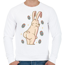 PRINTFASHION Húsvéti nyúl - Férfi pulóver - Fehér