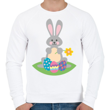 PRINTFASHION Húsvéti nyúl  - Férfi pulóver - Fehér férfi pulóver, kardigán
