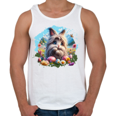 PRINTFASHION Húsvéti nyuszi - Férfi atléta - Fehér