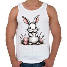PRINTFASHION Húsvéti nyuszi - Férfi atléta - Fehér