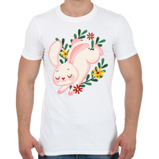 PRINTFASHION Húsvéti nyuszi - Férfi póló - Fehér