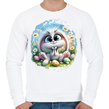 PRINTFASHION Húsvéti nyuszi - Férfi pulóver - Fehér férfi pulóver, kardigán