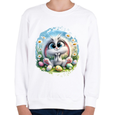 PRINTFASHION Húsvéti nyuszi - Gyerek pulóver - Fehér gyerek pulóver, kardigán