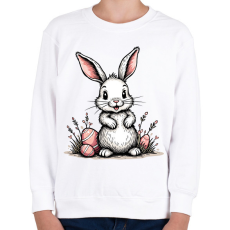 PRINTFASHION Húsvéti nyuszi - Gyerek pulóver - Fehér