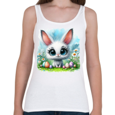 PRINTFASHION Húsvéti nyuszi - Női atléta - Fehér női trikó