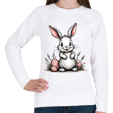 PRINTFASHION Húsvéti nyuszi - Női pulóver - Fehér