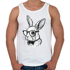 PRINTFASHION Húsvéti nyuszi szemüvegben - Férfi atléta - Fehér atléta, trikó