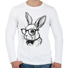 PRINTFASHION Húsvéti nyuszi szemüvegben - Férfi hosszú ujjú póló - Fehér