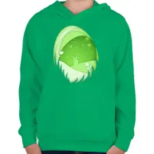 PRINTFASHION Húsvéti tojás - Gyerek kapucnis pulóver - Zöld gyerek pulóver, kardigán