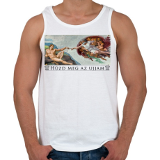 PRINTFASHION Húzd meg az ujjam! - Férfi atléta - Fehér