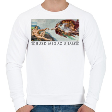 PRINTFASHION Húzd meg az ujjam! - Férfi pulóver - Fehér