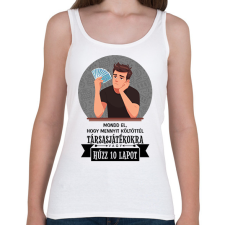 PRINTFASHION Hűzz 10 lapot - Női atléta - Fehér női trikó