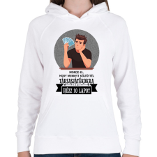 PRINTFASHION Hűzz 10 lapot - Női kapucnis pulóver - Fehér női pulóver, kardigán