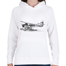 PRINTFASHION hydroplane airplane - Női kapucnis pulóver - Fehér