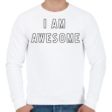 PRINTFASHION I AM AWESOME - Férfi pulóver - Fehér férfi pulóver, kardigán