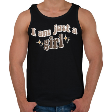 PRINTFASHION I am just a girl - Férfi atléta - Fekete atléta, trikó