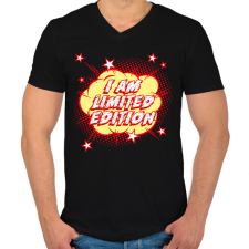 PRINTFASHION I am limited edition - Férfi V-nyakú póló - Fekete férfi póló